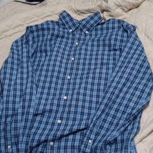 Champs blue checker long sleve button up business shirt (item#51)